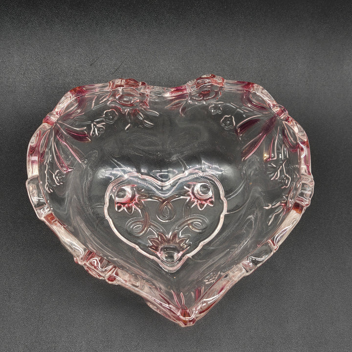 Elegant retro rosa glasvas med blommotiv