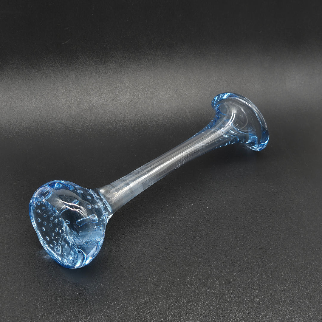 Elegant modern glasvas med blå botten