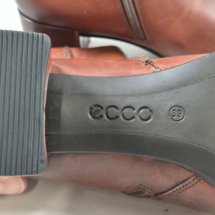 ECCO läderstövletter i brunt, elegant stil