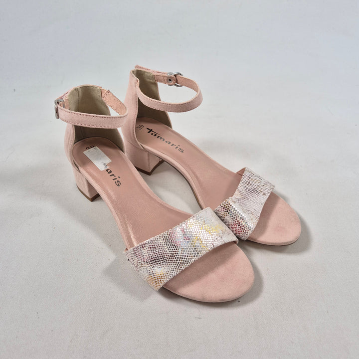 Tamaris rosa eleganta sandaler med klack