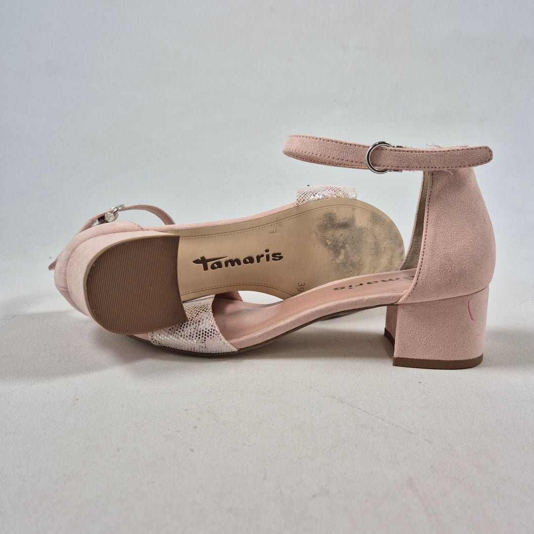 Tamaris rosa eleganta sandaler med klack