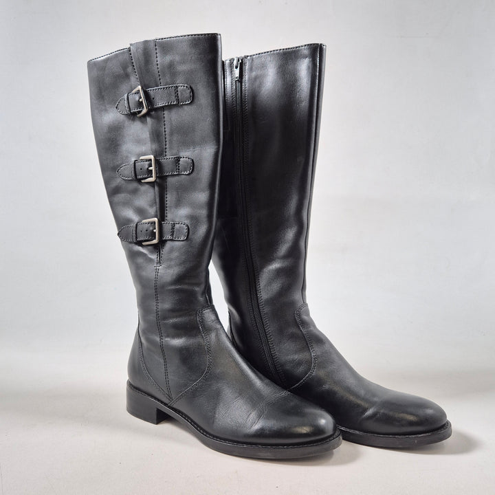 Eleganta Svarta Läderstövlar från Ecco