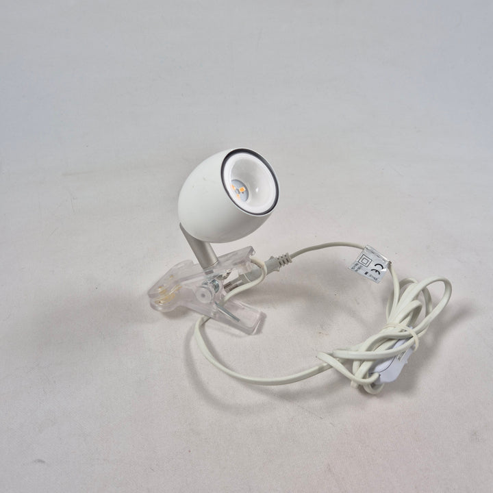 North Light klämlampa i vit plast