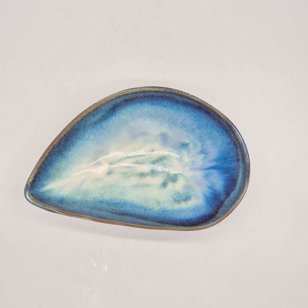 Handgjord keramikvas Stengods blå beige