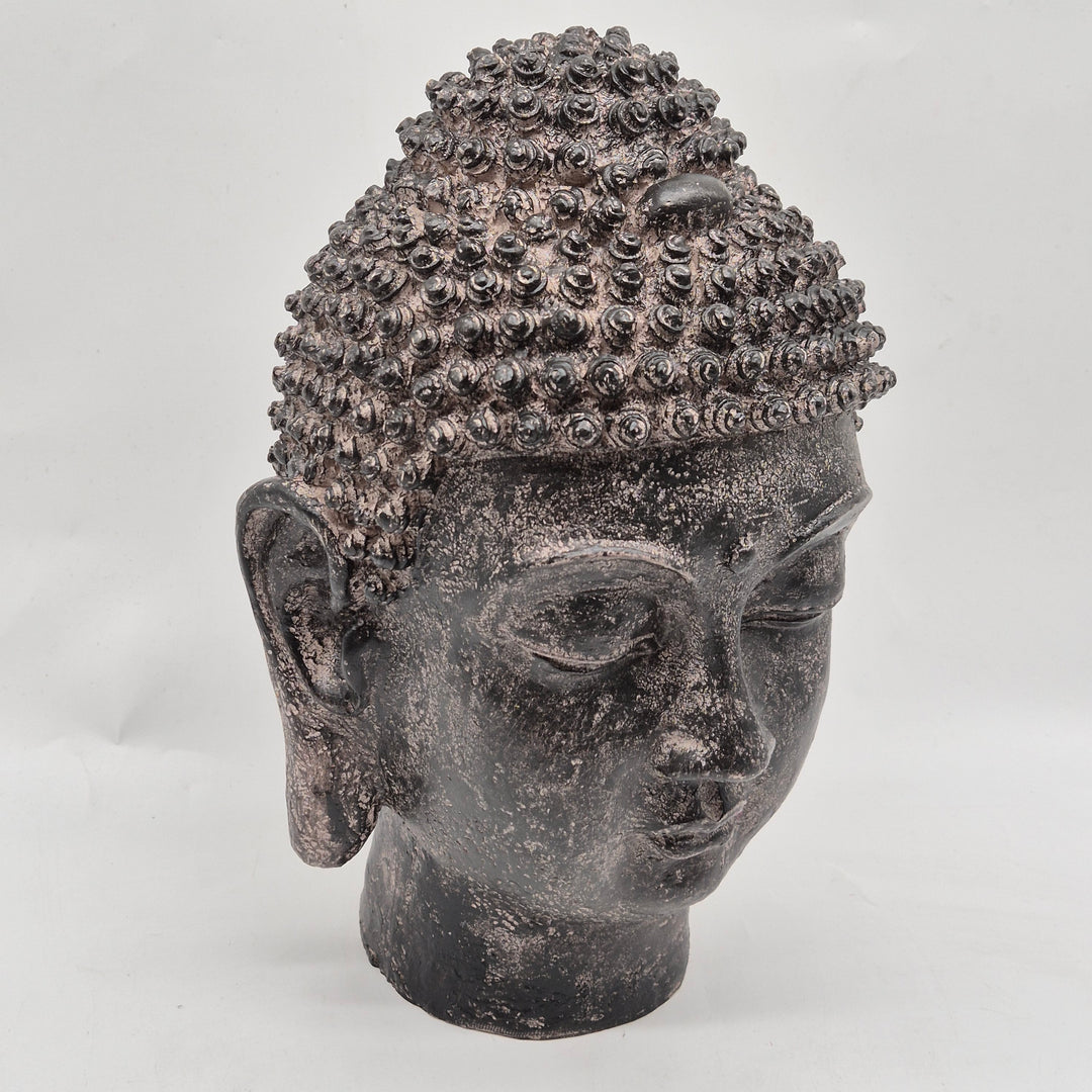 Exotisk retro Buddha-staty i patinerad komposit