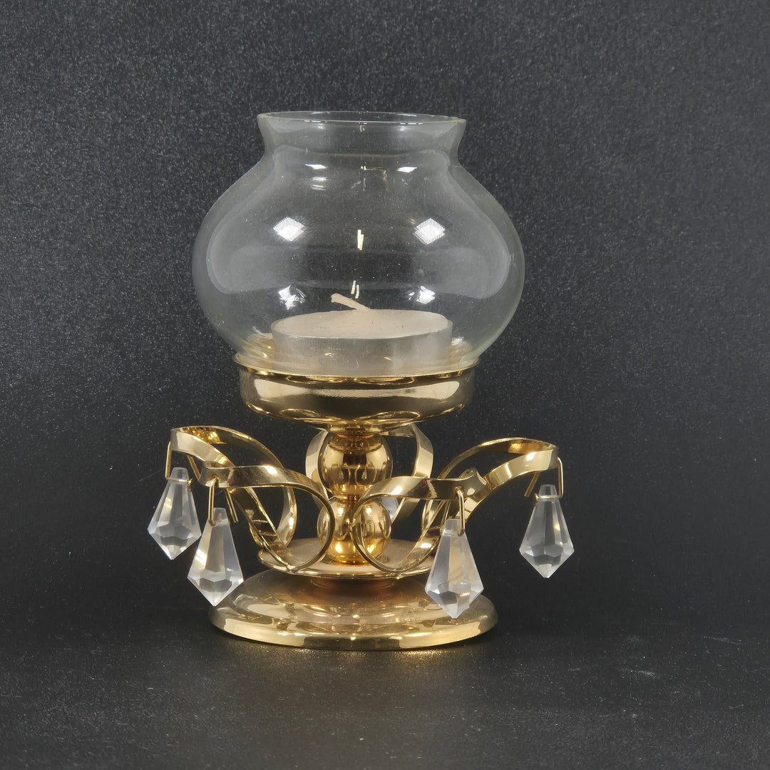 Elegant retro ljushållare med kristaller