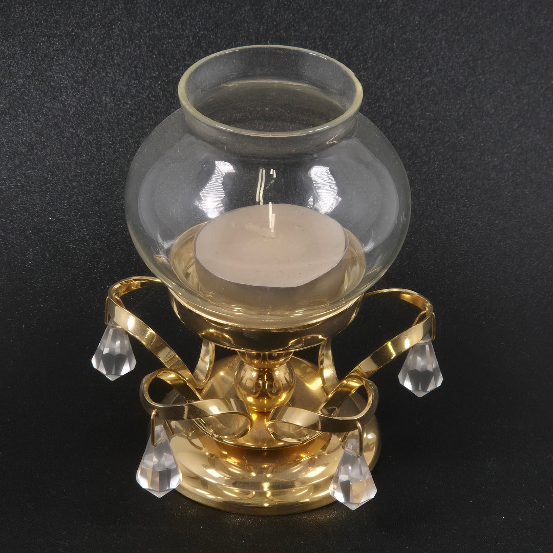 Elegant retro ljushållare med kristaller