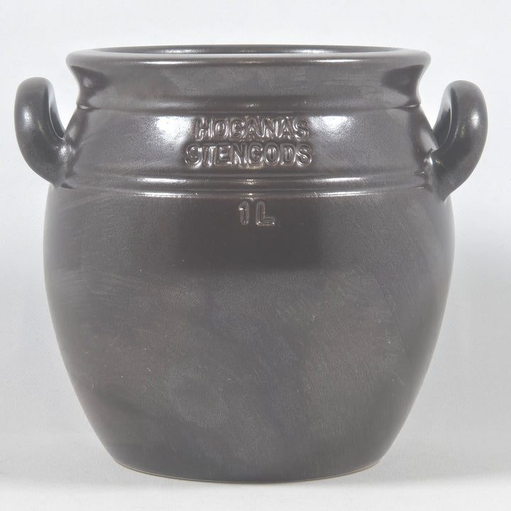 Höganas Keramikvas i Gråsvart Stengods Retro