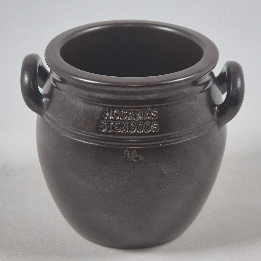 Höganas Keramikvas i Gråsvart Stengods Retro