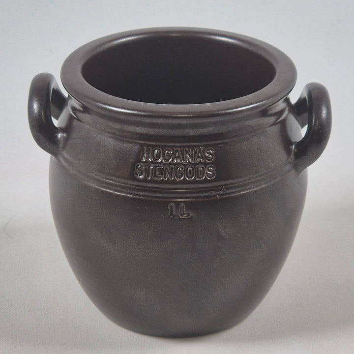 Höganas Keramikvas i Gråsvart Stengods Retro
