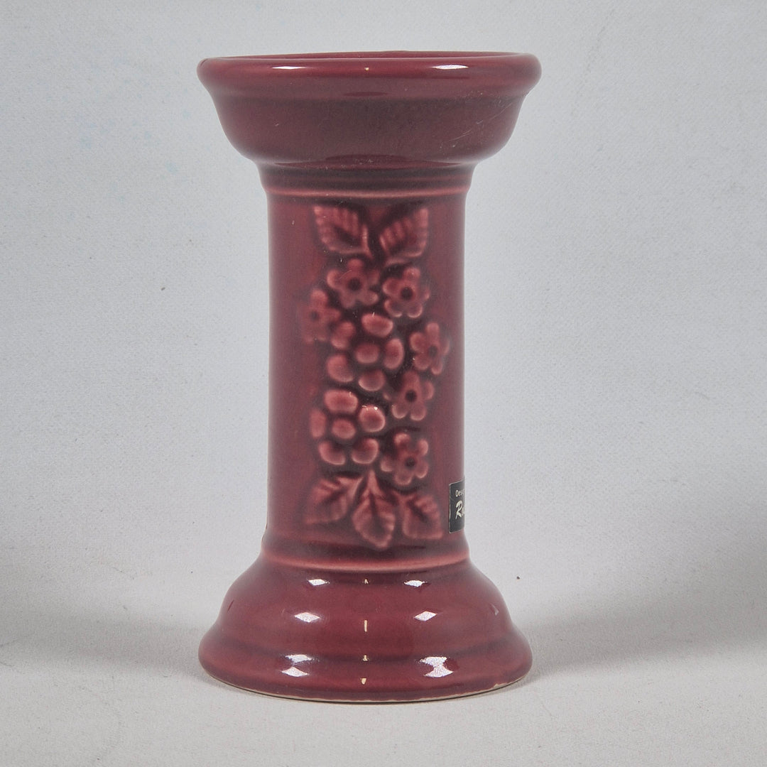 Röd keramisk ljusstake retro Rosa Ljung