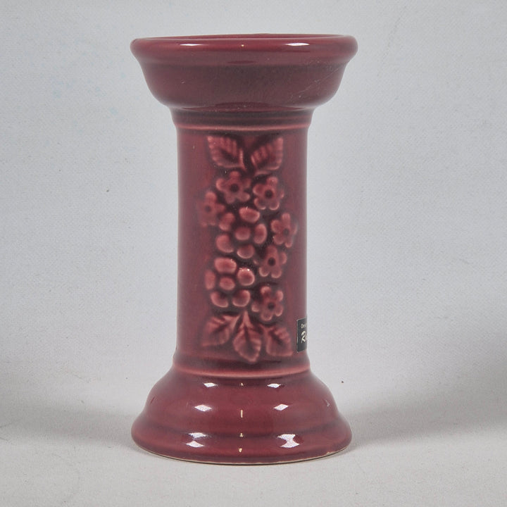 Röd keramisk ljusstake retro Rosa Ljung