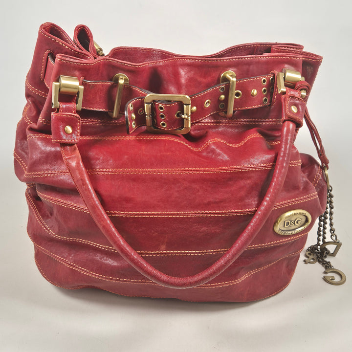 Röd läderhandväska Dolce & Gabbana elegant