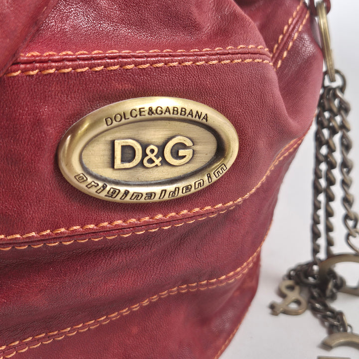 Röd läderhandväska Dolce & Gabbana elegant