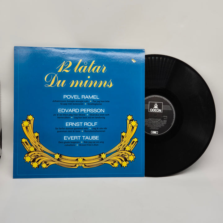 Retro vinylskiva med klassiska svenska visor