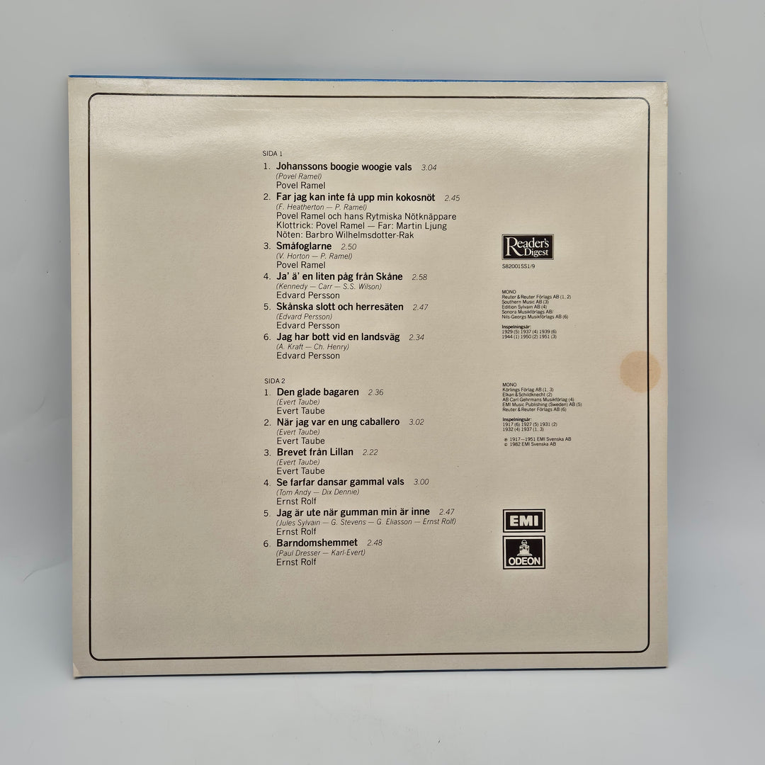 Retro vinylskiva med klassiska svenska visor