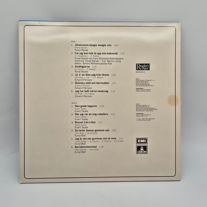 Retro vinylskiva med klassiska svenska visor