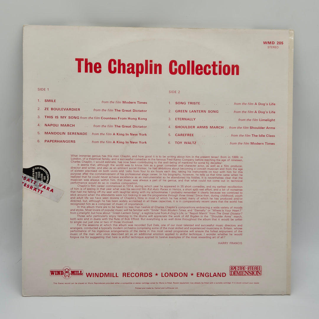 Chaplin-samling retro vinyl LP Windmill Records