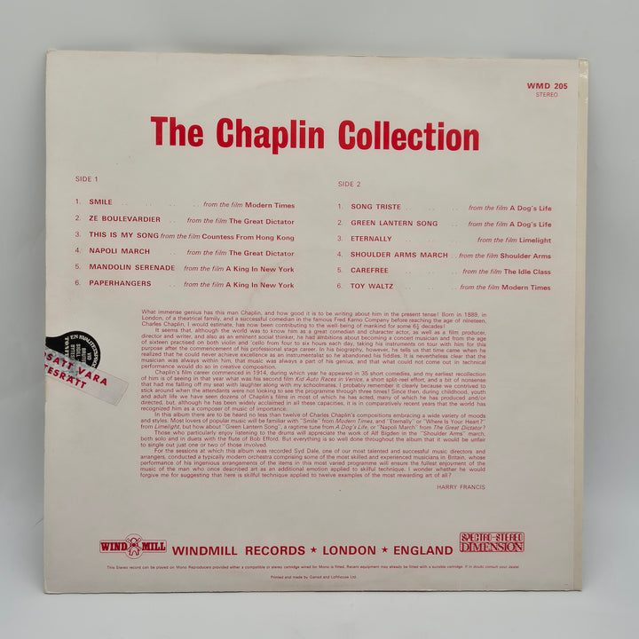 Chaplin-samling retro vinyl LP Windmill Records