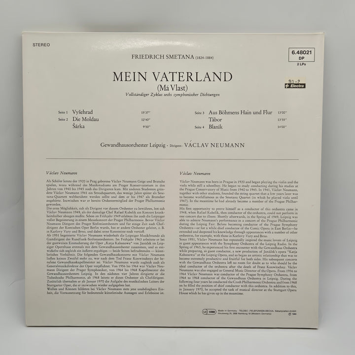 Friedrich Smetana "Má vlast" Vinyl LP Retro