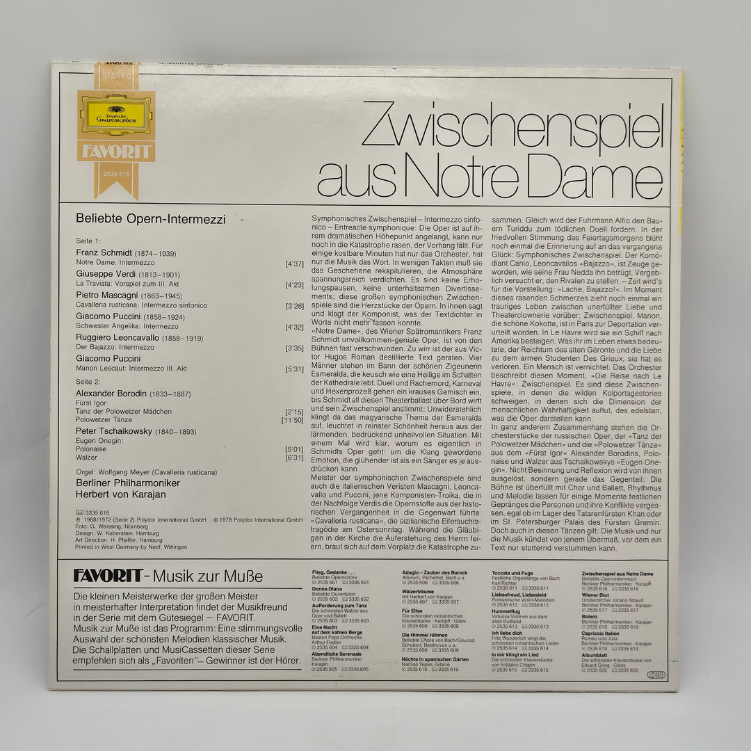 Zwischenspiel aus Notre Dame Vinyl LP Retro