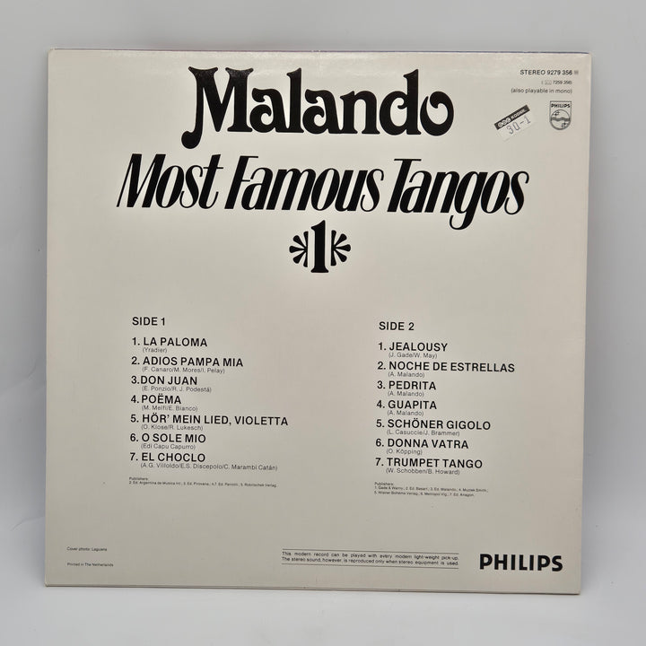 Klassisk retrovinyl Malando tango Philips