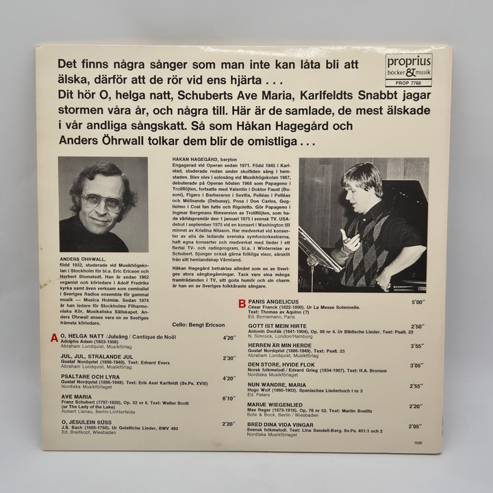 Retro vinylskiva med Håkan Hagegård 12 tum