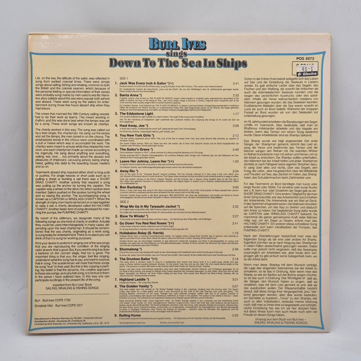 Vintage vinyl LP Burl Ives maritima låtar