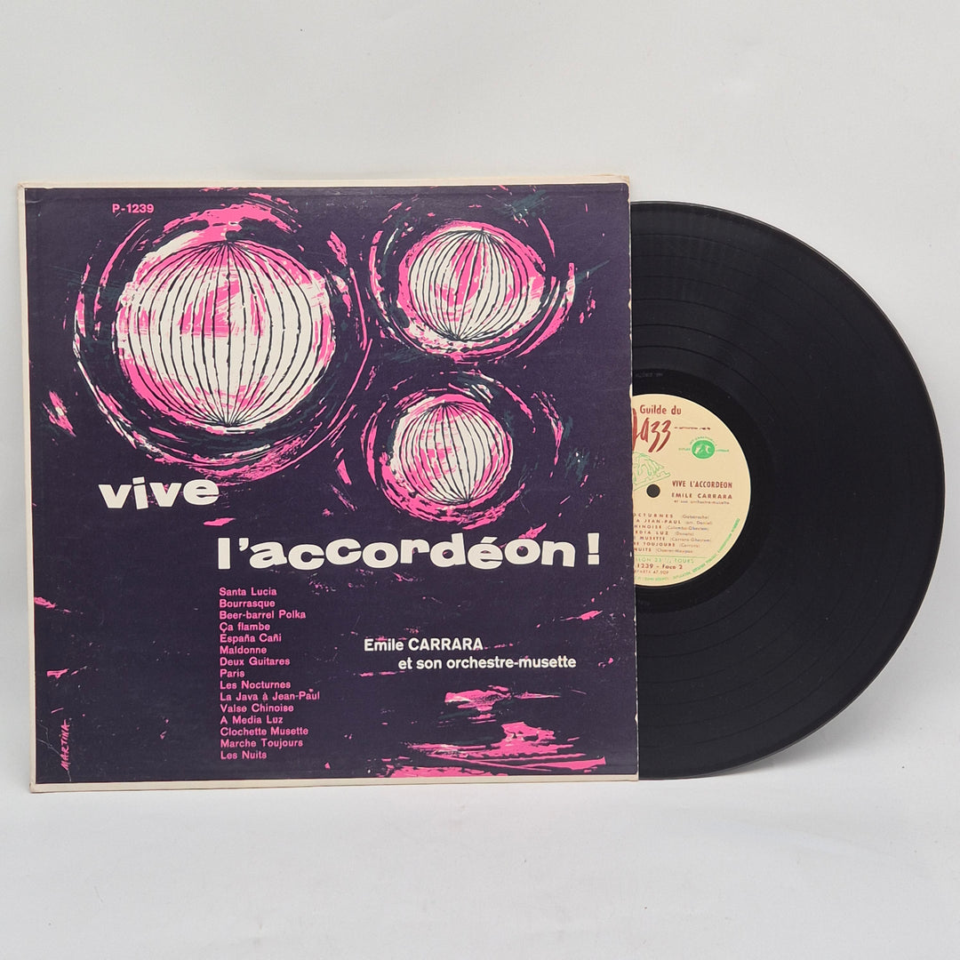 Klassisk retrovinyl "Vive l'Accordéon" av Emile Carrara
