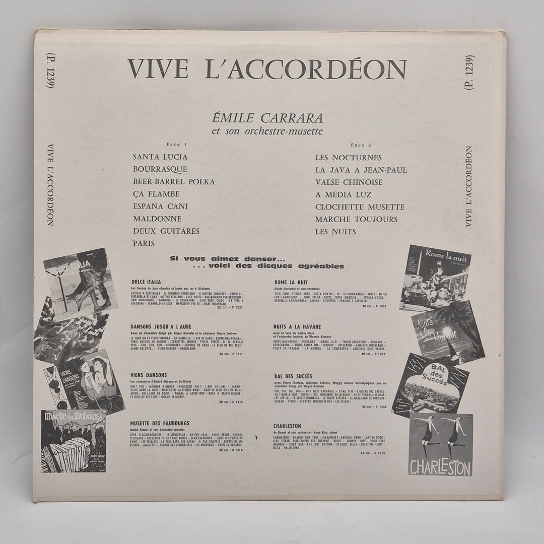Klassisk retrovinyl "Vive l'Accordéon" av Emile Carrara