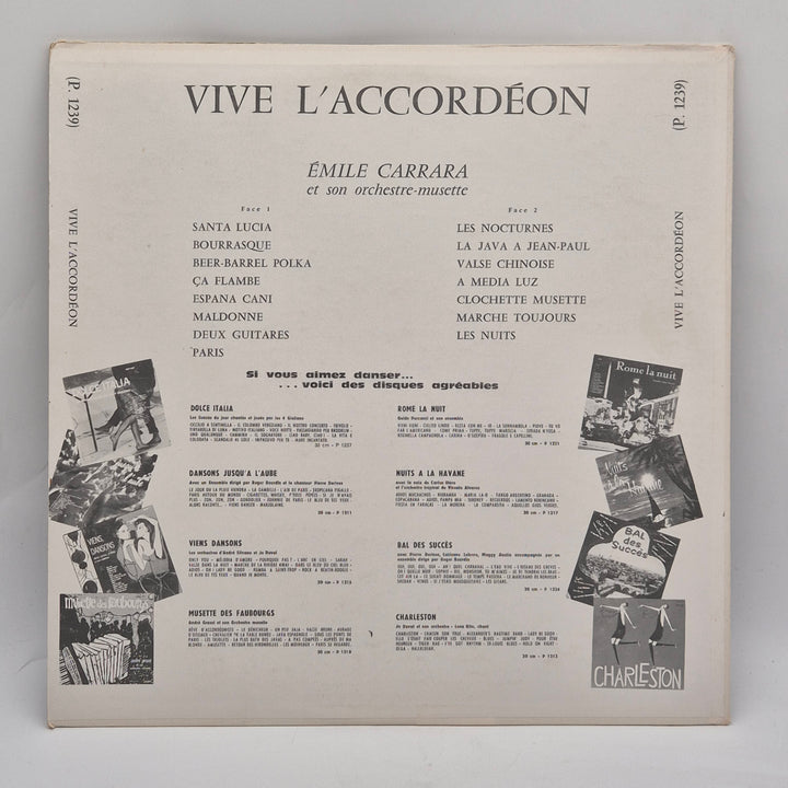 Klassisk retrovinyl "Vive l'Accordéon" av Emile Carrara