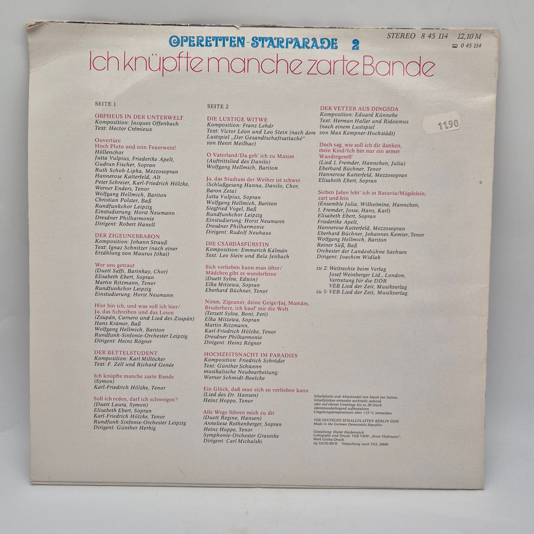 Retro LP-skiva Ich knüpfte manche zarte Bande Amica