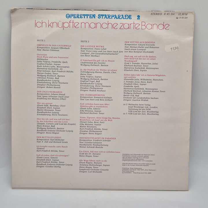 Retro LP-skiva Ich knüpfte manche zarte Bande Amica