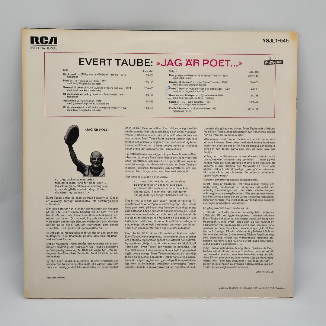Retro vinylalbum Evert Taube RCA International