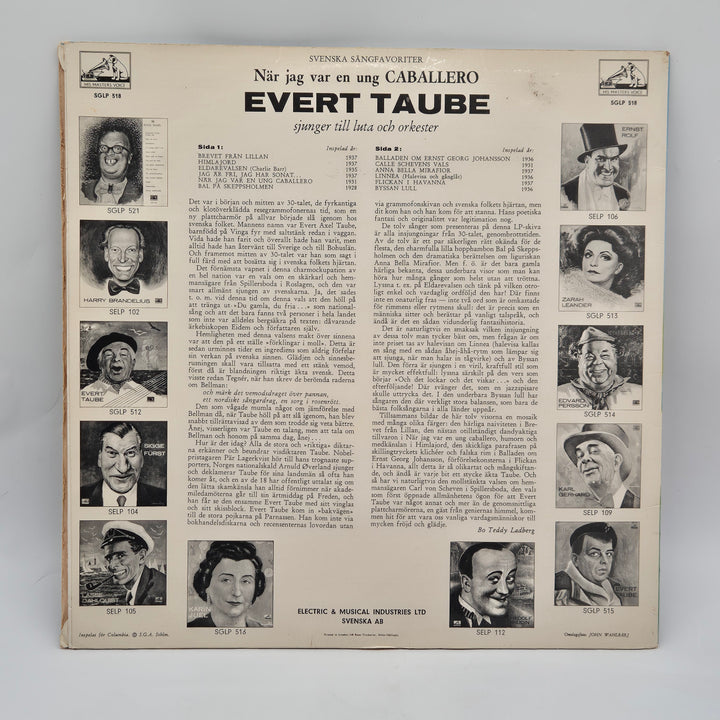 Evert Taube Vinylskiva Retro Klassiker