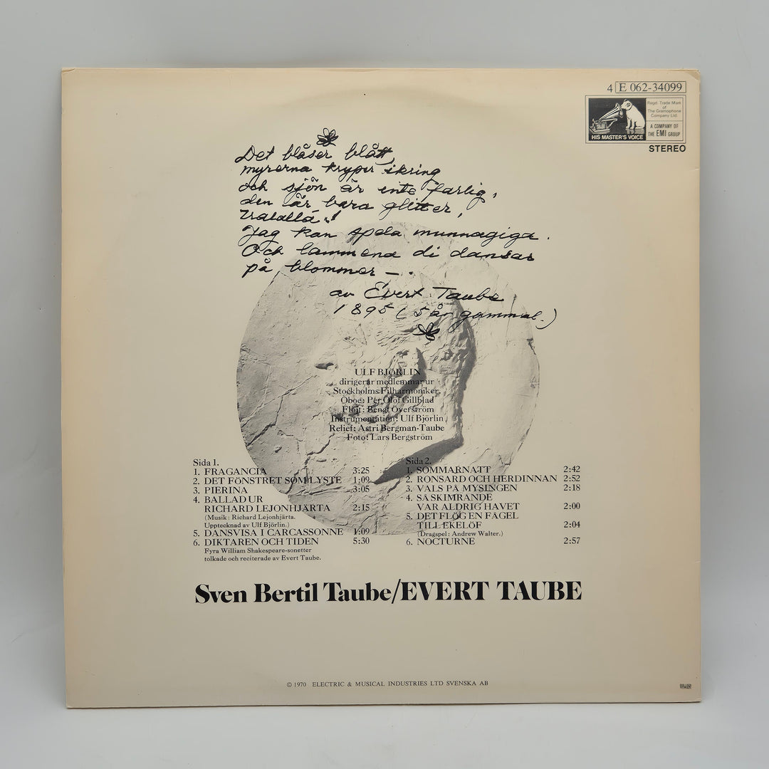 Klassisk Sven-Bertil Taube Vinyl 70-tal EMI
