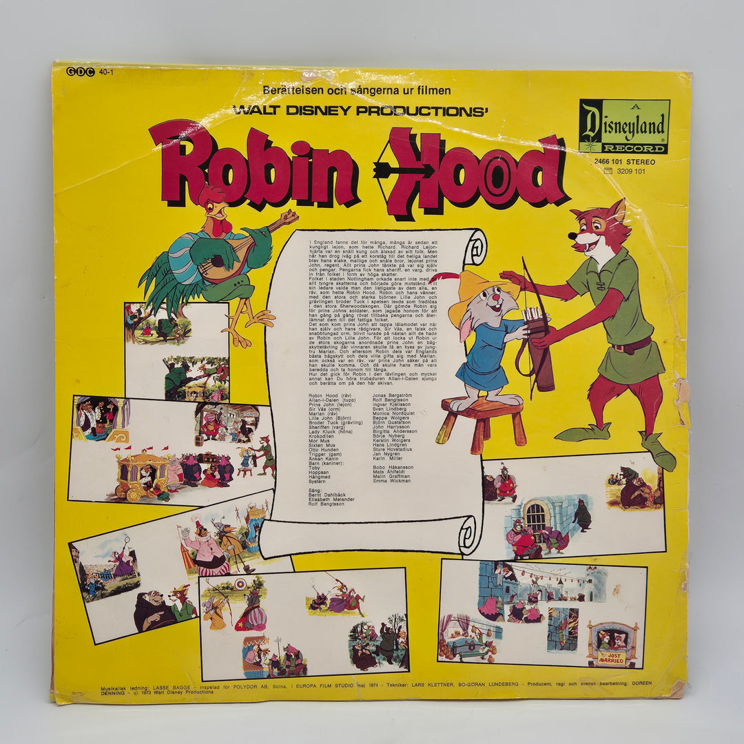 Vintage Disney Robin Hood Vinylskiva Retro