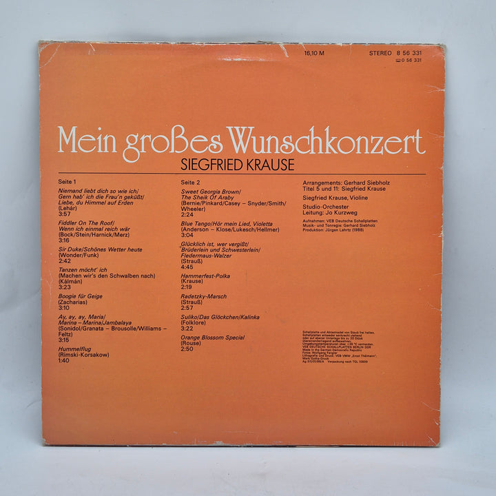 Retro Vinylalbum Mein großes Wunschkonzert Siegfried Krause