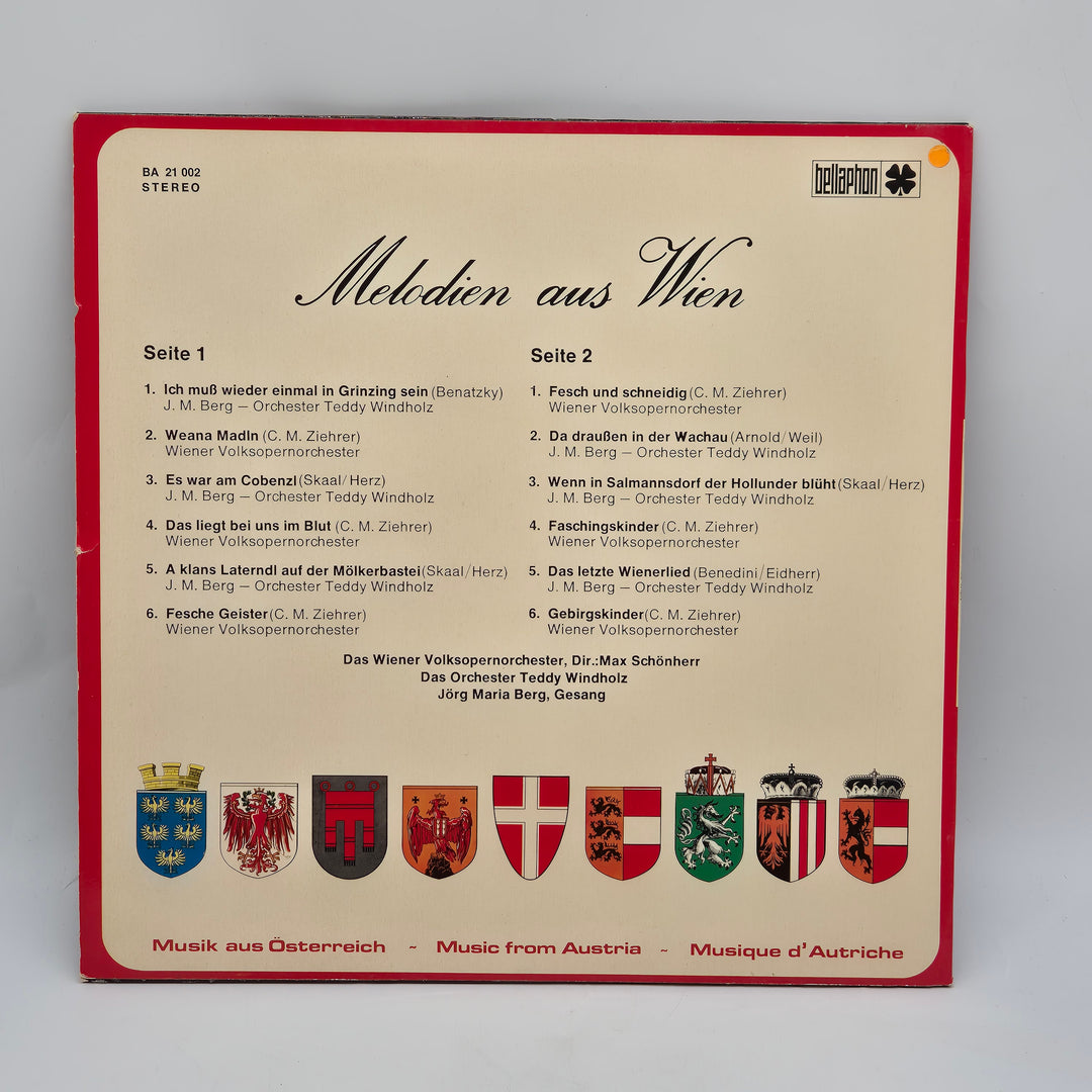 Vintage vinylskiva Melodien aus Wien Bellaphon