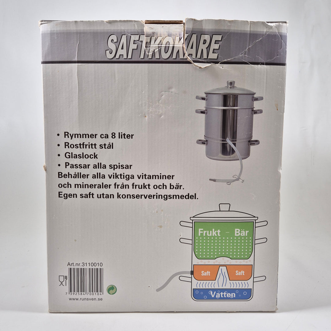 Elegant saftkokare i rostfritt stål 8L