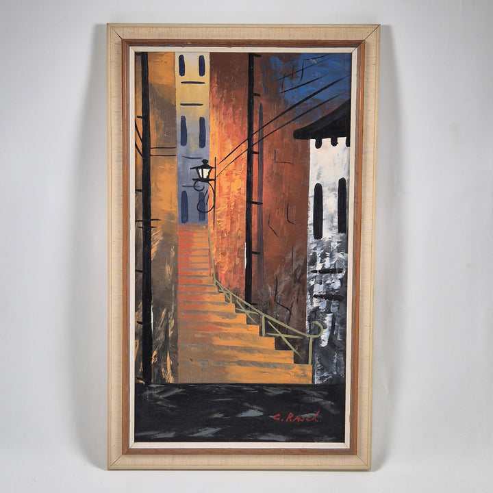 Unik abstrakt tavla av C. Rasch