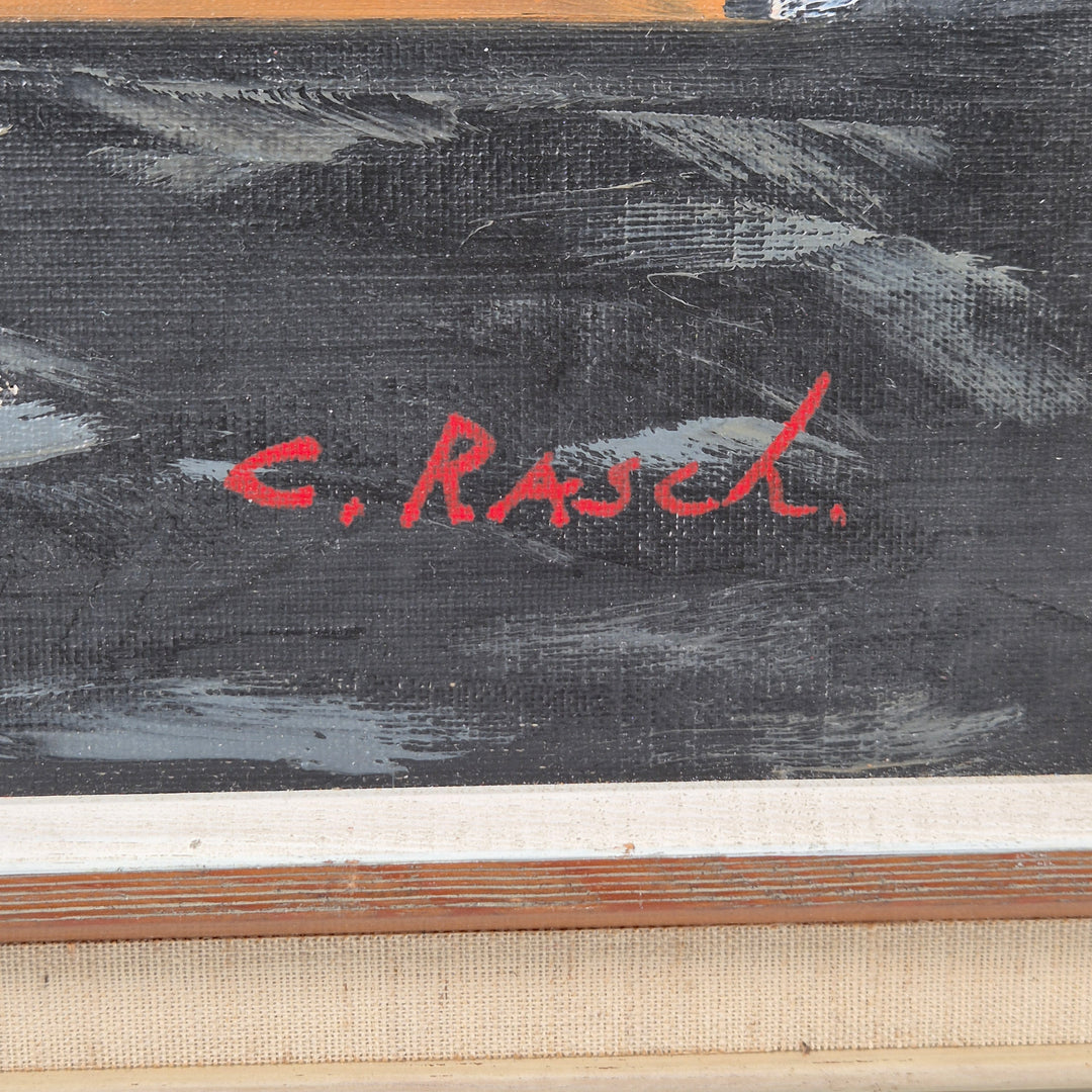 Unik abstrakt tavla av C. Rasch