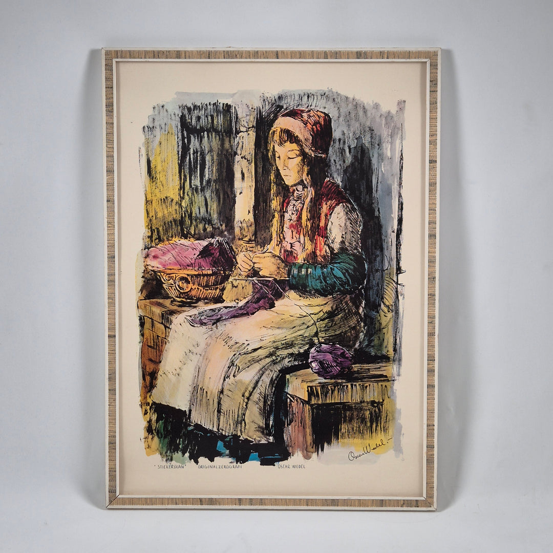 Retro Konstreproduktion av Oscar Wedel 58x42 cm