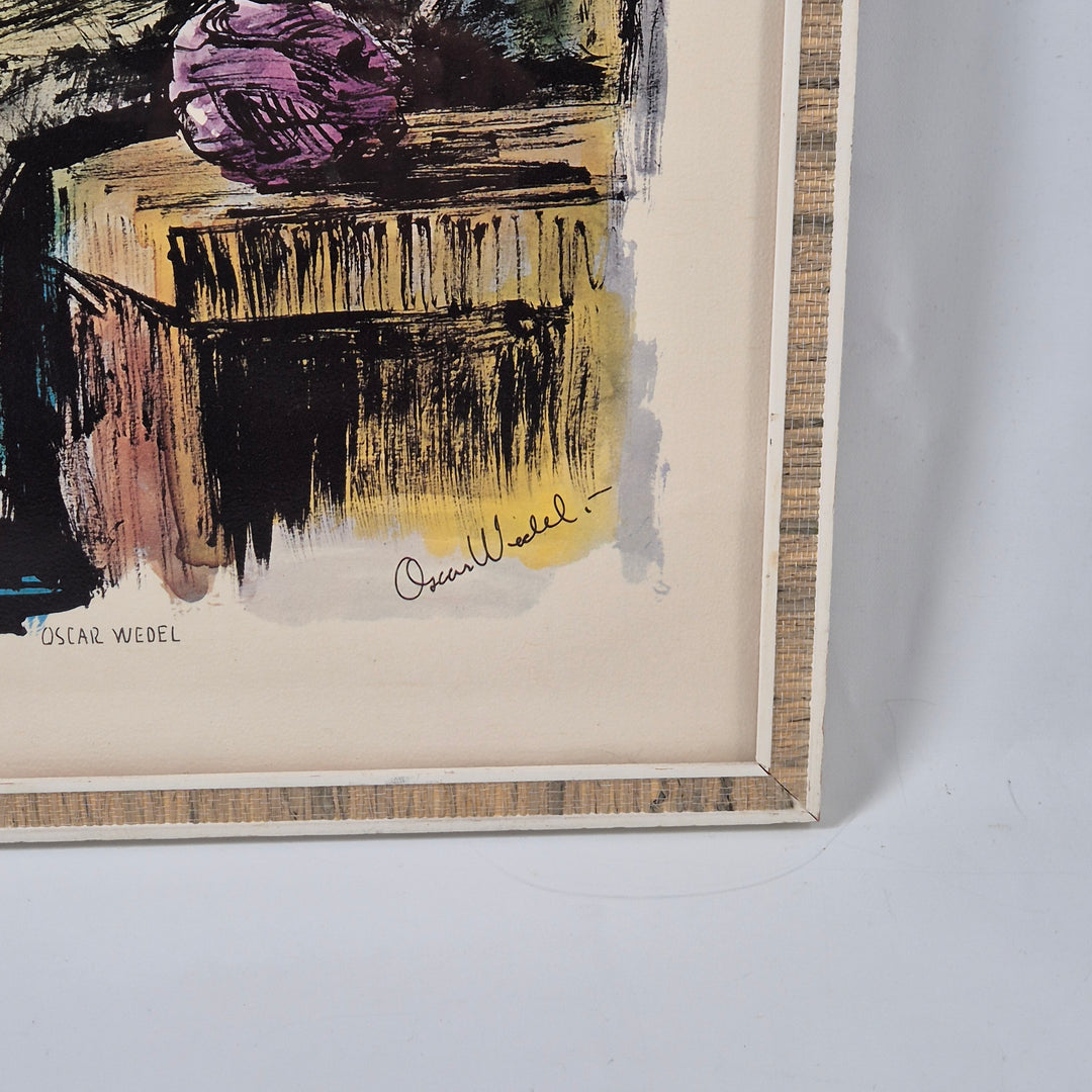 Retro Konstreproduktion av Oscar Wedel 58x42 cm