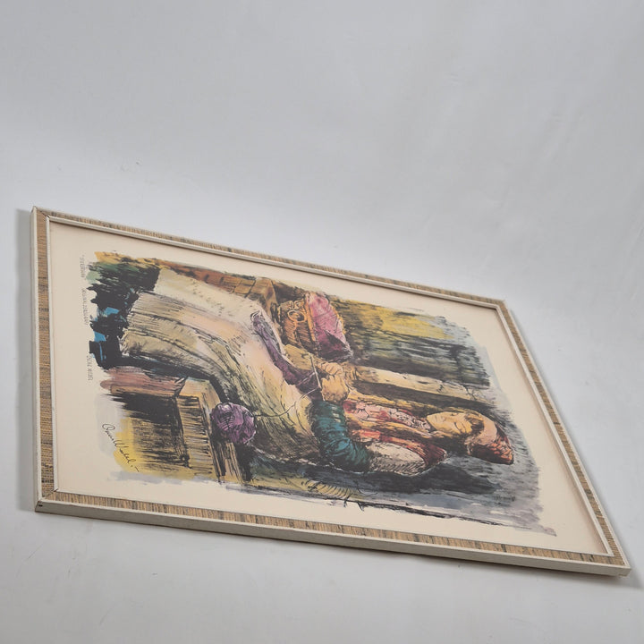 Retro Konstreproduktion av Oscar Wedel 58x42 cm