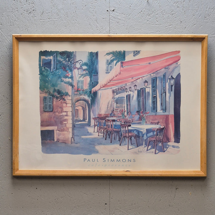 Café Provence akvarellmålning av Paul Simmons