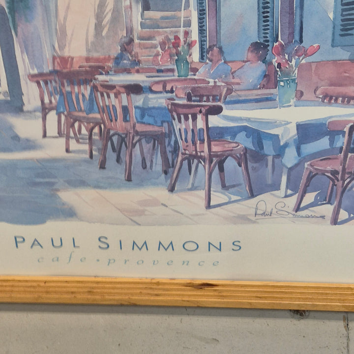 Café Provence akvarellmålning av Paul Simmons