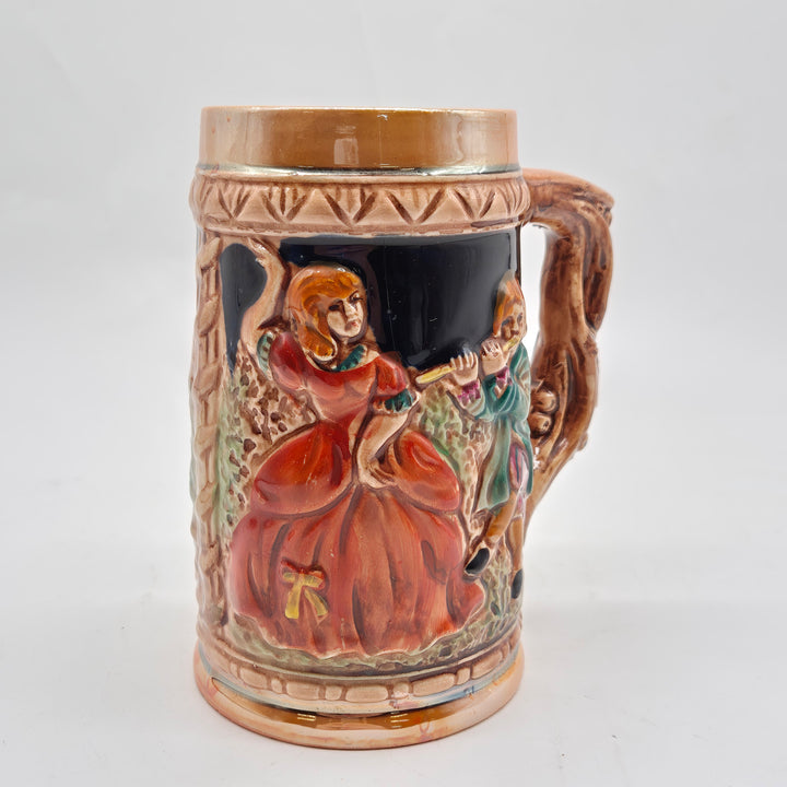 Retro ölsejdel i keramik med motiv