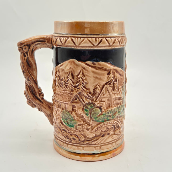 Retro ölsejdel i keramik med motiv