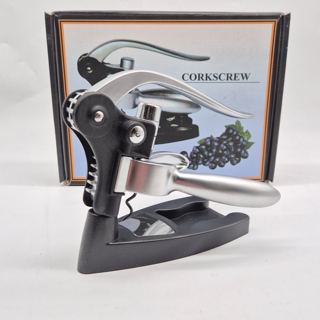 Elegant korkskruv i svart och silverfinish